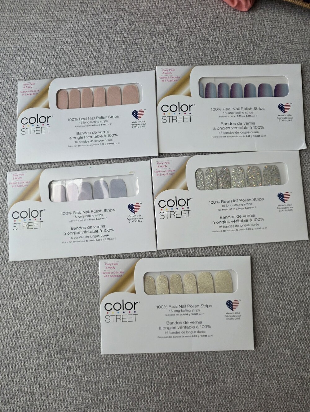 Color Street Champagne Glitter Nail Polish Strips Lot Of 5